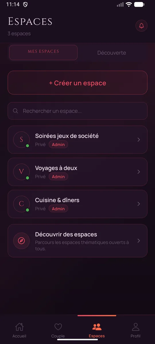 La liste des espaces communautaires